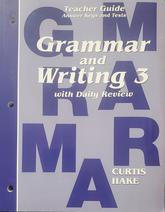 Grammar and writing 3 teacher guide
