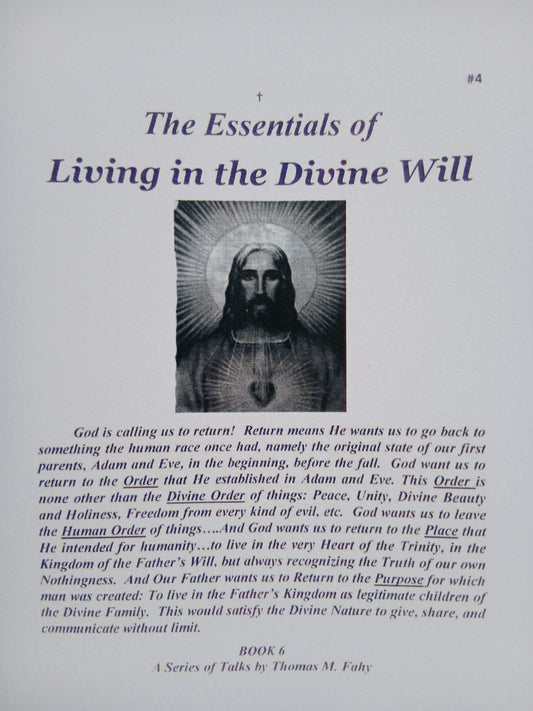 The essentials of living the Divine Will - Book 6