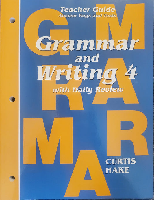 Grammar and writing 4 teacher guide